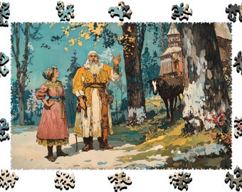Wooden Jigsaw Puzzles For Adults - Fantasy Art - (250-500 pieces) - Fairytale Puzzle for Kids-Fantasy Gifts-Whimsy Shapes F31