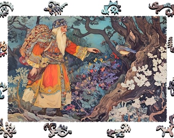 Wooden Jigsaw Puzzles For Adults-The Voice of the Ancestors-(250-500 pieces)- Fairytale Puzzle for Kids-Fantasy Gifts-Hard Whimsy Shapes F13