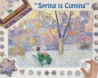 Spring is Coming - Christmas Wooden Puzzles for Adults (200-400 pcs) - Christmas Games for Family - Challenging Puzzle