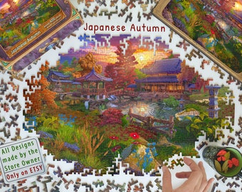 Rompecabezas de madera para adultos: parque japonés, naturaleza japonesa (rompecabezas de madera de 200 a 400 piezas) - Regalos para amigos - N.º 025