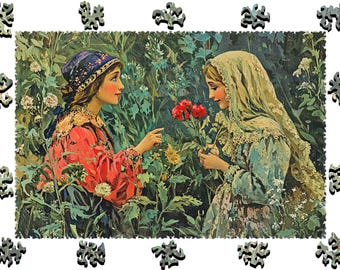 Wooden Jigsaw Puzzles For Adults - Fantasy Art - (250-500 pieces) - Fairytale Puzzle for Kids-Fantasy Gifts-Whimsy Shapes F26