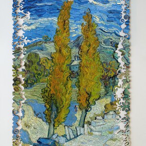 Wooden Jigsaw Puzzle For Adults - Two Poplars in the Alpilles by Vincent van Gogh - Traditional Fine Art Puzzle - World Artists FA35
