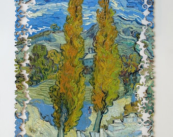 Wooden Jigsaw Puzzle For Adults - Two Poplars in the Alpilles by Vincent van Gogh - Traditional Fine Art Puzzle - World Artists FA35