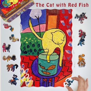 Wooden Jigsaw Puzzles For Adults and Kids - The Cat with Red Fish by Henri Matisse - Summer Puzzle - Gifts for Children - FA53