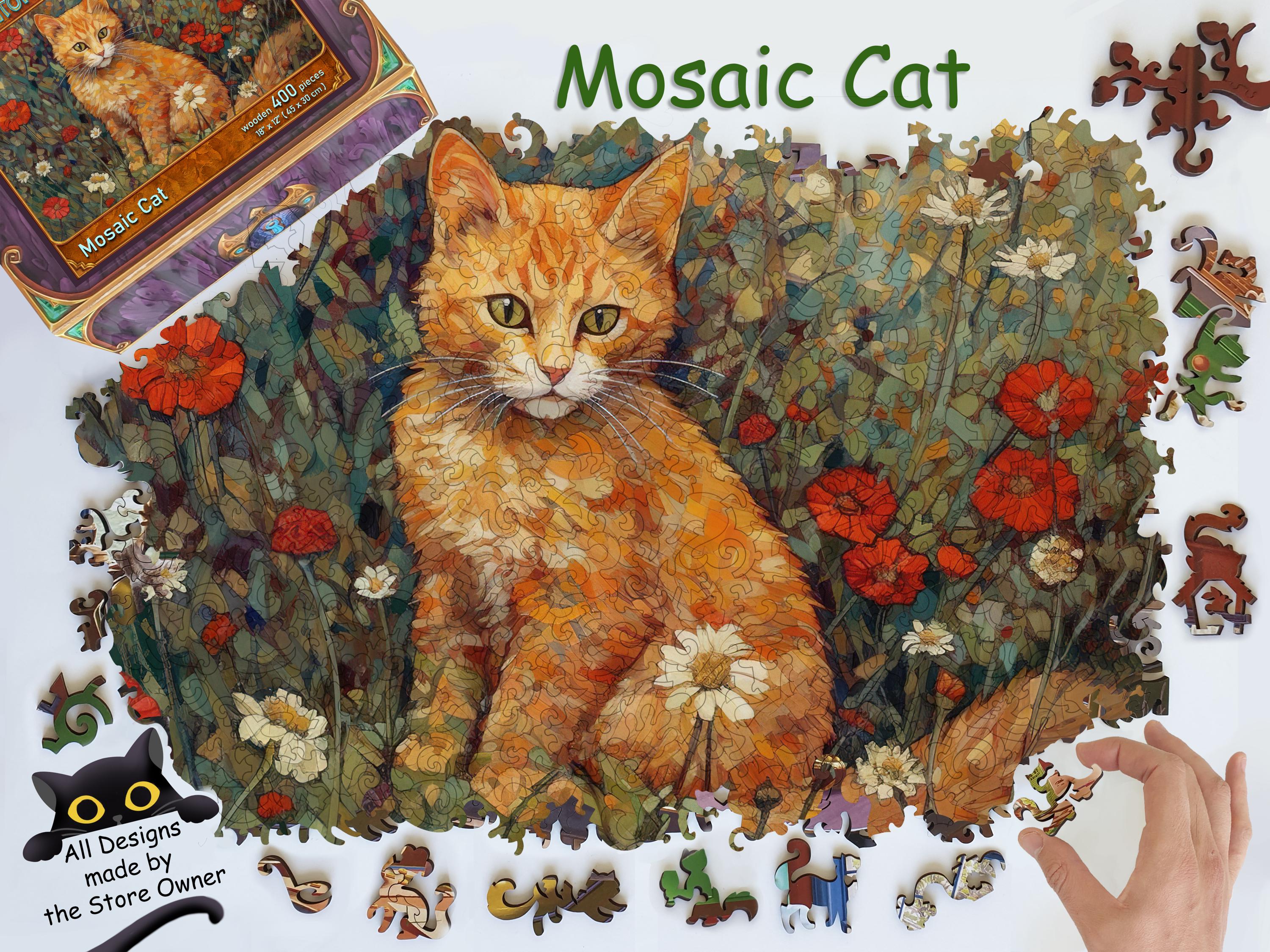 Produktbild von Katzenpuzzle Holz Holzpuzzle Erwachsene 100Stück, Maine Coon Katze Holz Puzzle Katzen Holzpuzzle