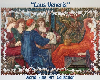 Laus Veneris by Edward Burne-Jones - Wooden Jigsaw Puzzle For Adults  - Traditional Fine Art Puzzle - Ukrainian Collection Artists FA32