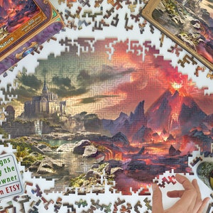 Wooden Jigsaw Puzzles For Adults and Kids - Volcano Nature (200-400 Piece Wooden Jigsaw Puzzle) - Fantasy Puzzle - #008