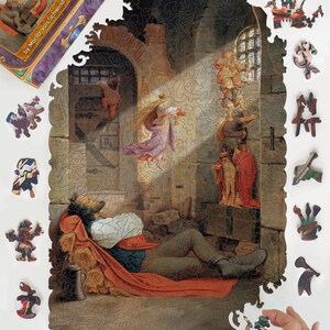 Wooden Jigsaw Puzzle For Adults - The Prisoners Dream by Moritz von Schwind  - Traditional Fine Art Puzzle - World Collection - Gifts - FA50