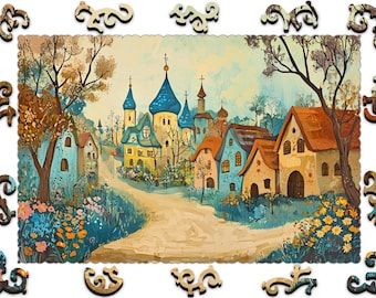 Wooden Jigsaw Puzzles For Adults - Rustic Harmony - (250-500 pieces) - Fantasy Puzzle for Kids - Fairytale Gifts - Board Game F61