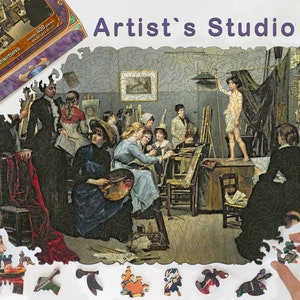 Wooden Jigsaw Puzzles For Adults - In the Art Studio by Maria Bashkirtseva (200-400 Piece) - Ukraine Sellers - Traditional Fine Art - FA16
