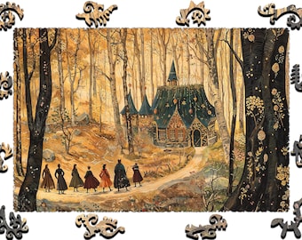 Wooden Jigsaw Puzzles For Adults - Fantasy Art -(250-500 pieces) - Fairytale Puzzle for Kids-Fantasy Gifts-Whimsy Shapes F37