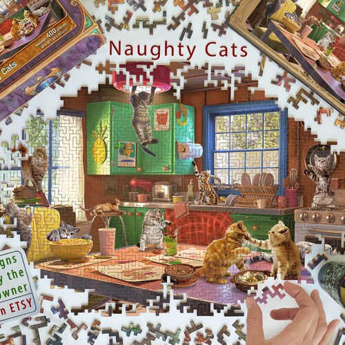 Cathedral Cat – 372-Piece Wooden Jigsaw Puzzle By Nautilus Puzzles