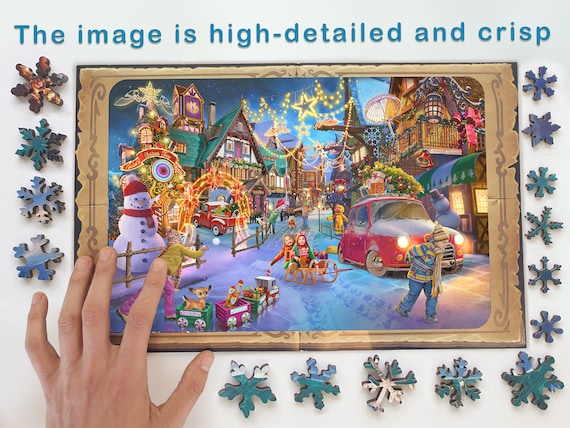 1000 Piece Christmas Jigsaw Puzzle - Santa's House Oil Painting Landscape For Adults & Teens