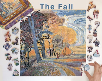 The Fall - Wooden Jigsaw Puzzles For Adults and Kids (200-400 Piece) - Traditional Fine Art Puzzle - Ukrainian Collection - UA Artists FA44