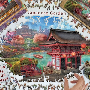 Wooden Jigsaw Puzzles For Adults and Kids - Japanese Architecture, Garden in Japan, Nature (200-400 Piece Wooden Jigsaw Puzzle) - Gifts #05