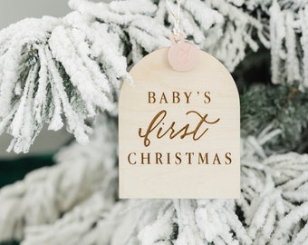 Baby's First Christmas Ornament - Arch Ornament - Personalized Ornament - Acrylic Ornament - Laser Cut Ornament - Custom Ornament