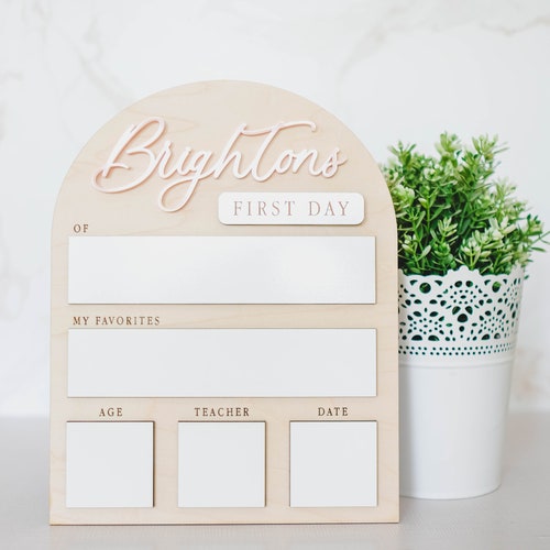 First Day of School Sign Personalized Back to School Sign Etsy