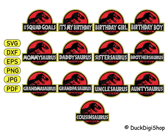 Download Sale Family Party Set Jurassic Park Bundle Svg Jurassic World Etsy