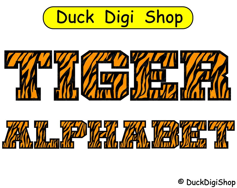 Tiger font svg Pattern alphabet svg Pattern font Animal Etsy