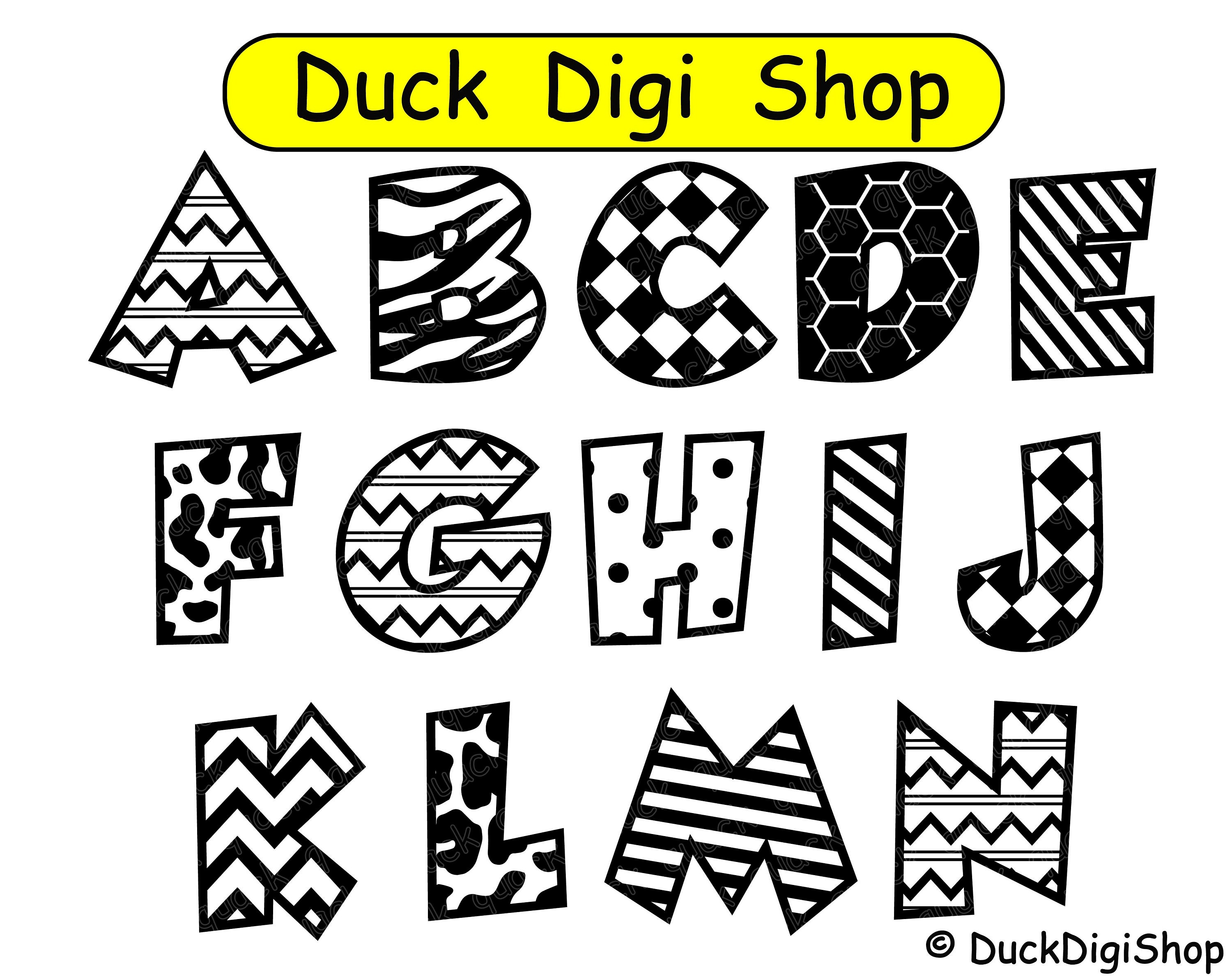 Muster Alphabet Svg Muster Clipart Musterschriftart | Etsy