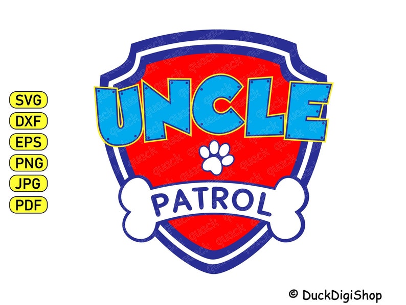 Uncle Patrol svg DIY Paw Party uncle t-shirt Files for Cutting | Etsy