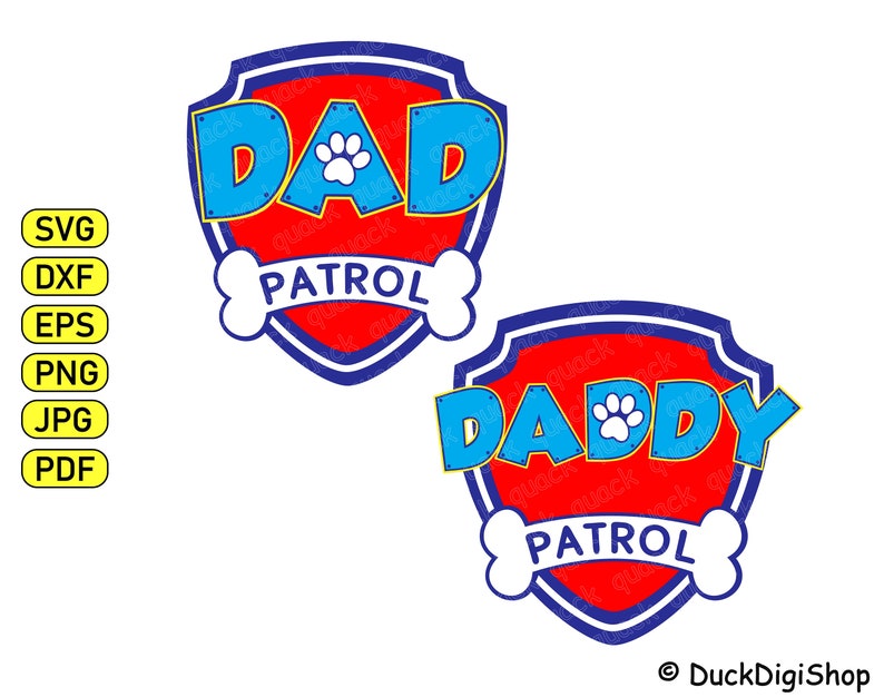 Download Dad Patrol SVG Print at home Daddy Patrol iron on transfer Paw | Etsy