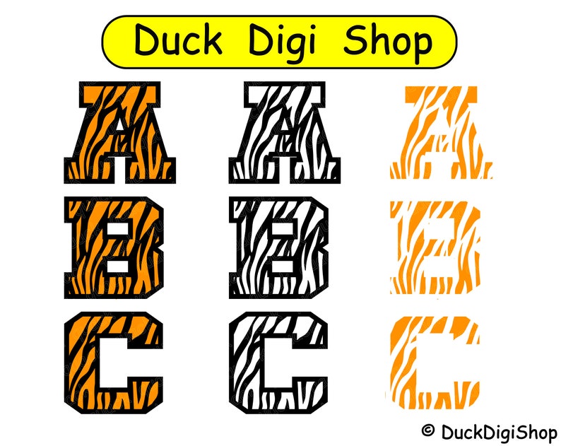 Download Tiger Alphabet Pattern Alphabet Svg Tiger Font Svg B1 Animal Letters Svg Pattern Font Party Supplies Paper Party Supplies Aloli Ru