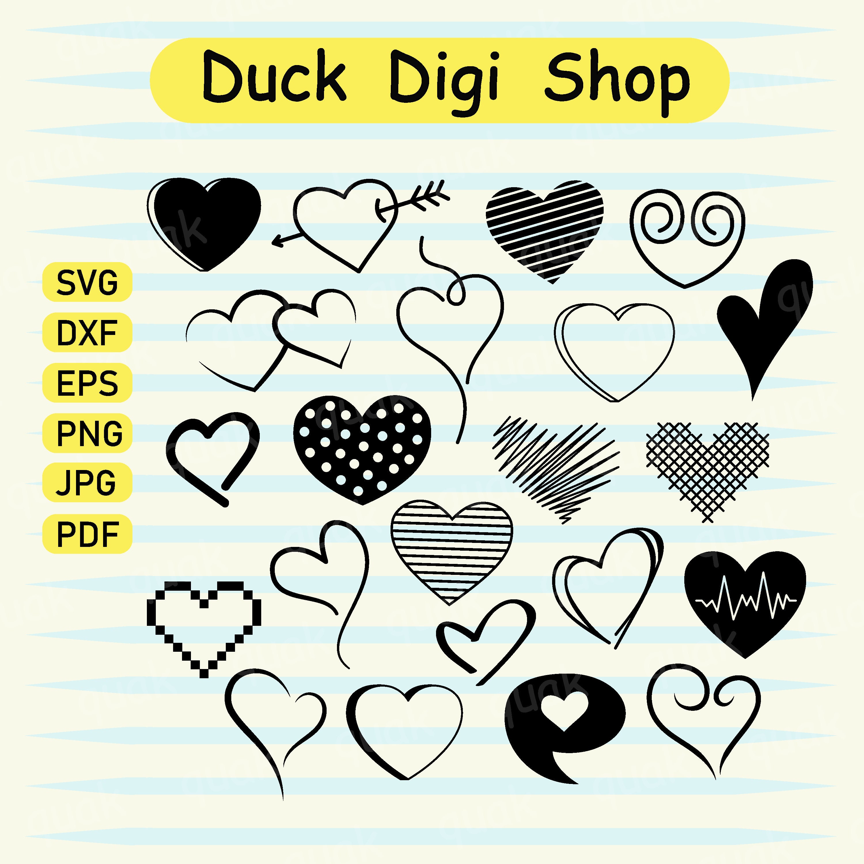Download Handdrawn Hearts Svg Heart Svg Bundle Doodle Heart Svg Etsy