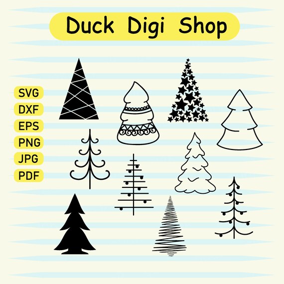 Christmas Tree Doodle Svg