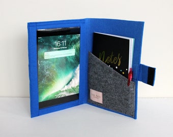 Coque pratique pour iPad / support de notes / pochette iPad / coque iPad / Bleu, Gris, Vert, Rouge, Rouge Melange, Orange, Rose, Noir, Marron