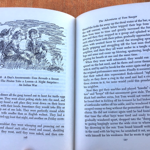 Antique Book: 'The Adventures of Tom Sawyer' by Mark Twain (Children's Classics Edition)