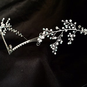 Circlet wedding headpiece bridal headpiece crown flower crown elf crown crystal crown moonstone crystal elven tiara fairy image 2