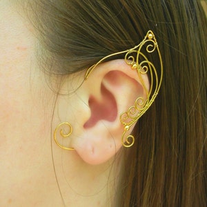 Ear cuff no piercing | fairy cosplay | cosplay ears | wire ear cuff | wing ear cuff | elf ear wrap | elf ear jewelry | non pierced ear cuff