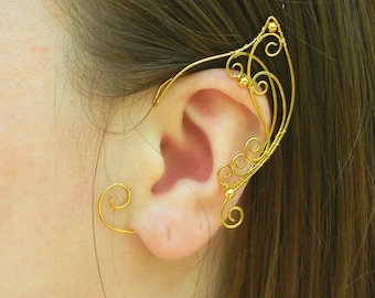 Ear cuff no piercing | fairy cosplay | cosplay ears | wire ear cuff | wing ear cuff | elf ear wrap | elf ear jewelry | non pierced ear cuff