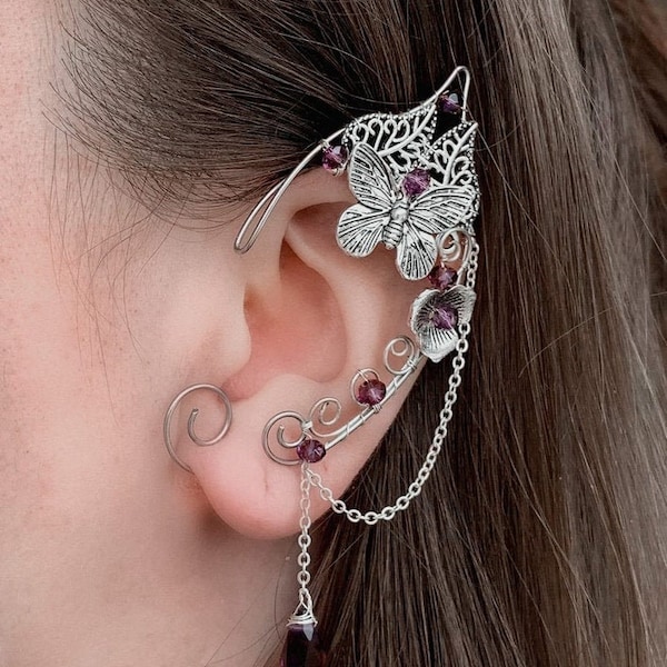 Elf ears (a pair). Earcuffs, Elf ears, cosplay fantasy, decoration for ears  ,elven ear , ear cuff , elvish earring ,elf ear.