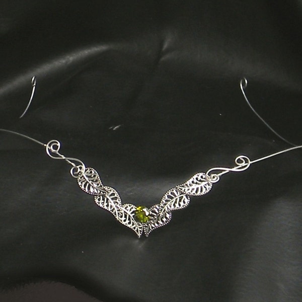 Circlet  green  zircon | wedding headpiece | flower crown | witch jewelry | celtic jewelry | crystal jewlery