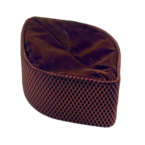 Brown Net Oga Faaji African Native Hat Foldable Velvet Cap African Kufi Hat