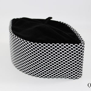 Black W/ White net Oga Faaji African Native Hat Foldable Velvet Hat