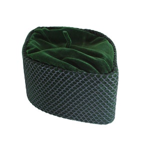 Green/ Black Net Oga Faaji African Native Hat Foldable Velvet Hat