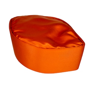 Orange Satin African Hat by Oga Faaji African Native Hat African Print Hat Velvet Kufi Muslim Hat Africa African Headwear Crown