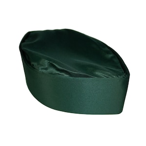 Hunter Green Satin African Hat by Oga Faaji African Native Hat African Print Hat Velvet Kufi Muslim Hat Africa African Headwear Crown