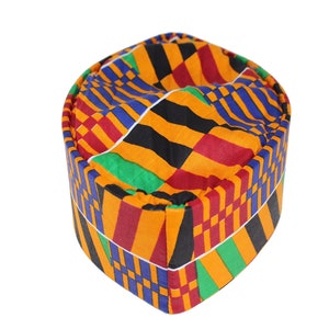 Kente Stripe Print Oga Faaji African Native Hat Foldable - Etsy