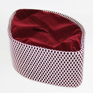 Burgundy w/ White Net Crown by Oga Faaji African Native Hat African Print Hat Velvet hat kente kufi Muslim Hat Africa African Headwear Crown