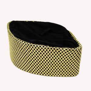 Black and Gold Net Oga Faaji African Native Hat Foldable Velvet Cap African Kufi Hat