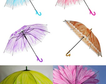 Childrens 3D Lili flowers Rain Umbrella Perfect for Kids Girl