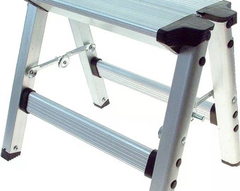 Heavy Duty 1 Step Folding Platform Ladder Hopup Stool Lightweight Aluminium