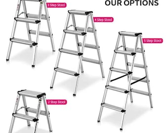 Heavy Duty 1 2 3 4 Step Folding Platform Ladder Hopup Stool Lightweight Aluminium