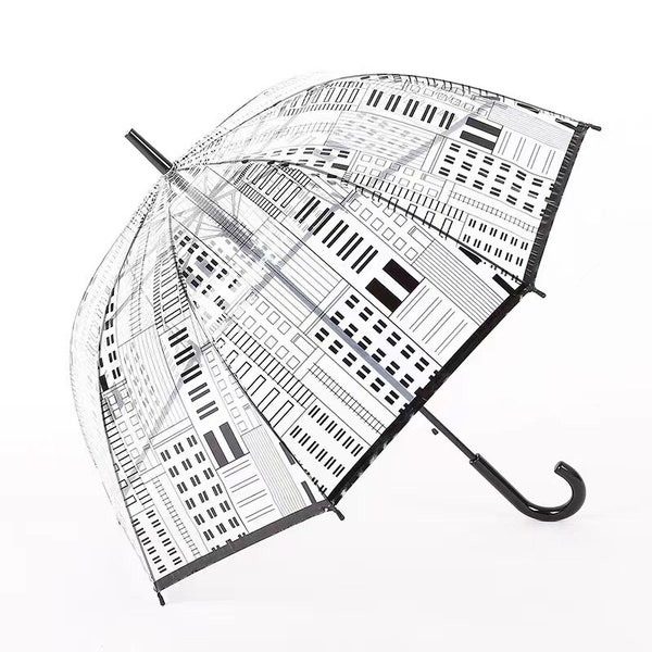 33" Walking Umbrella Dome Brolly Clear Rain Transparent Kids Girls Ladies School