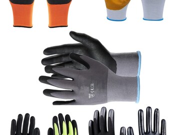 240 Pairs Nylon PU Coated Work Gloves Safety Builders Automotive Gardening Gloves