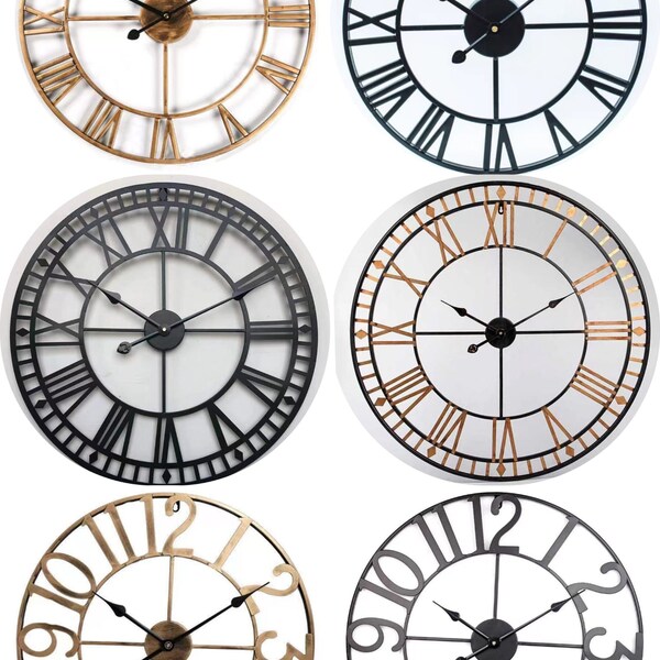 wall clock vintage antique style retro extra large diy matel home decor all size